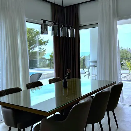 Modern Ina With Heated Pool & Sea View In Villa