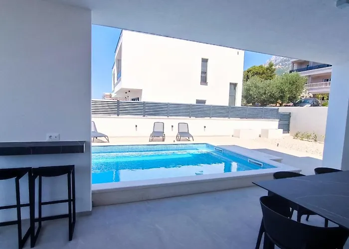 וילה Modern Ina With Heated Pool & Sea View In מאקרסקה