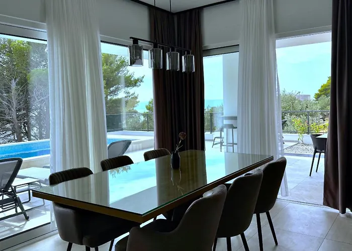 Modern Ina With Heated Pool & Sea View In Villa